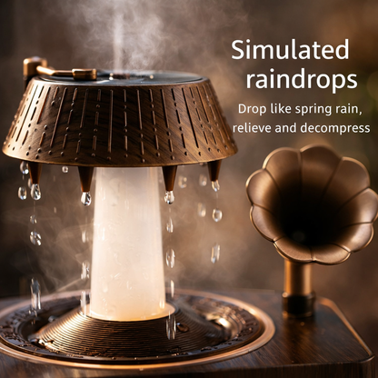 Vintage Gramophone Rain Drop Aroma Diffuser – 250ml with Remote & 7-Color Light